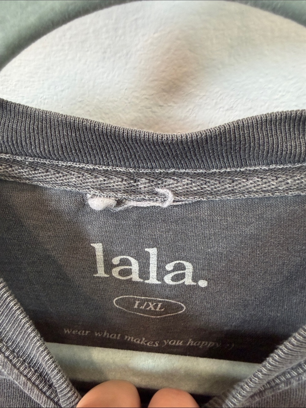 Dressed in LALA Charcoal Gray Tee with Red Graphic - Picture 2 of 3